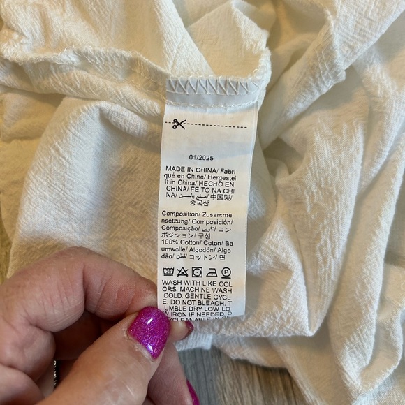 SHEIN Curve Plus Size White Wide Leg Pants Lace Trim Down Legs Drawstring 5X 22W - Picture 9 of 13